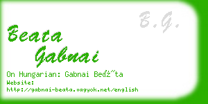 beata gabnai business card